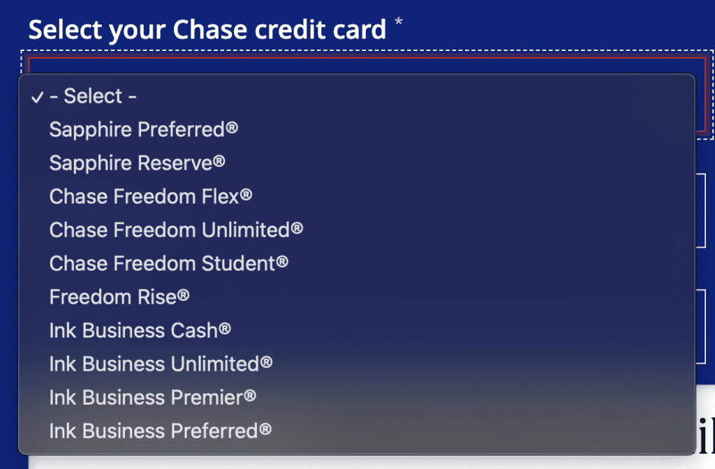 a screenshot of a credit card